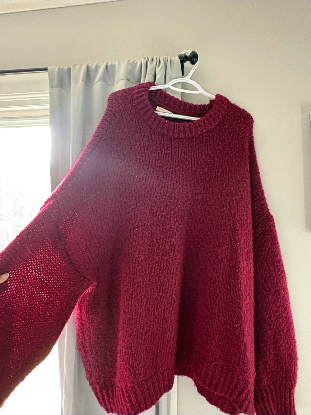 Cozy Oversized Women's Burgundy Sweater